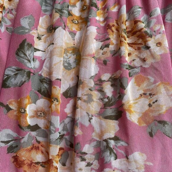 Robert Louis Pink Floral Ruffle High-Low Dress - Picture 5 of 6